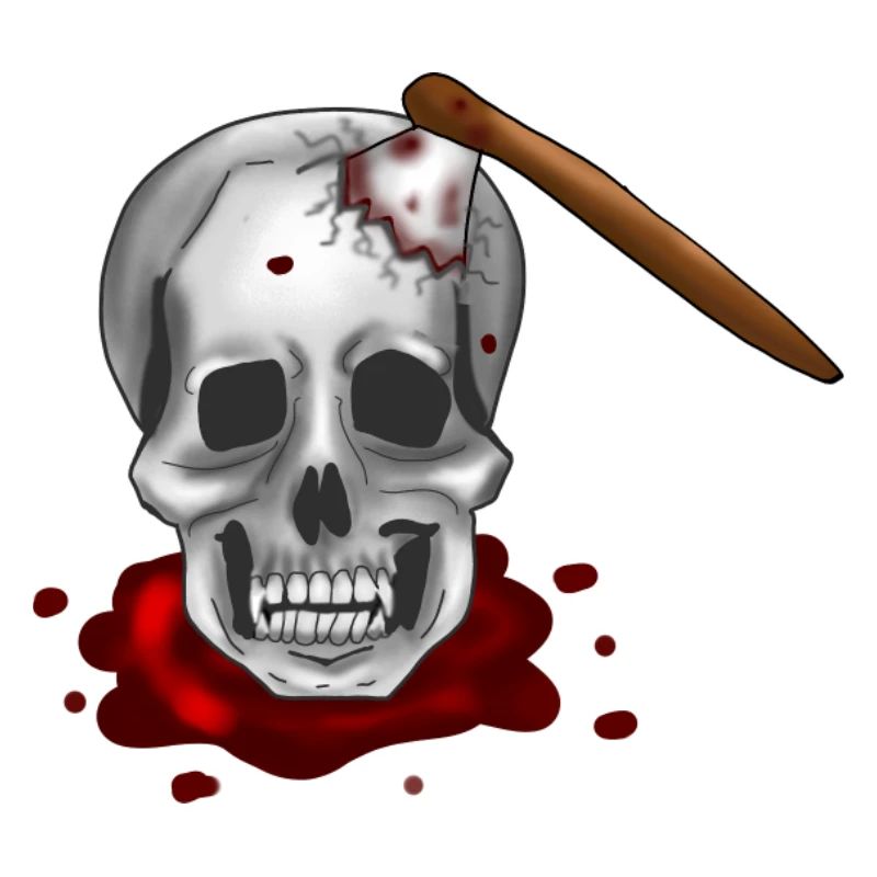 Skull with axe