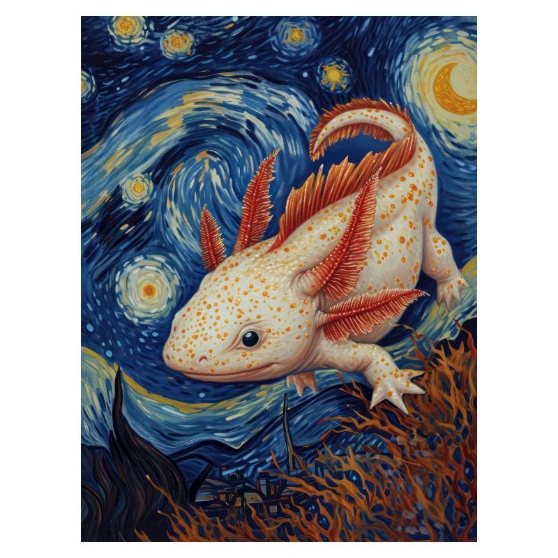 Axolotl, Van Gogh, Style, Starry Night