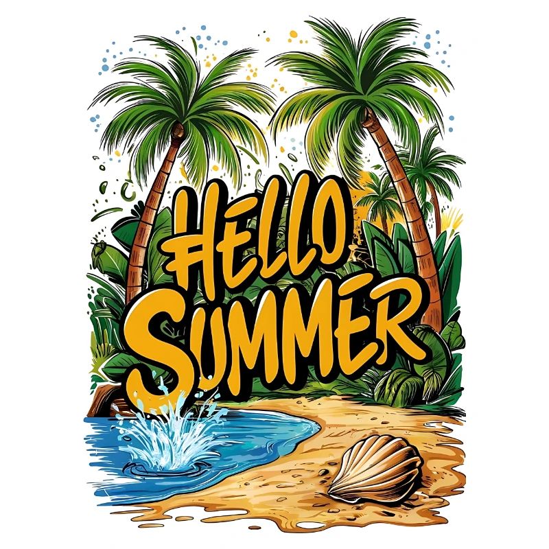 Summer tropical beach scene