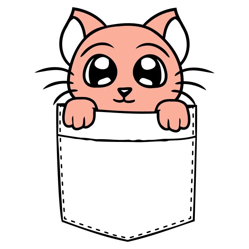 Kleine Katze Süß In Tasche Brusttasche Hemdtasche