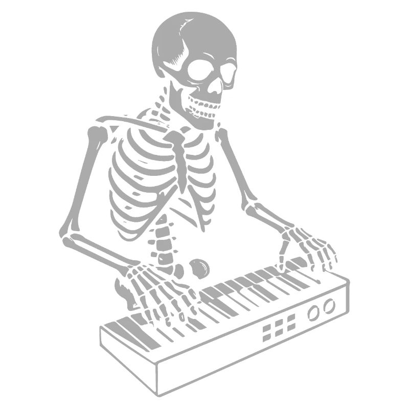 Halloween Skelett mit Synthesizer Kunst