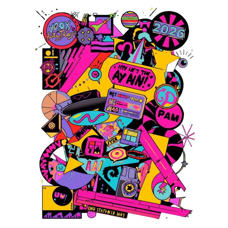 Neon Retro Pop Art Design 2000's 90's