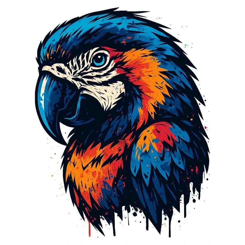 Magnificent parrot head