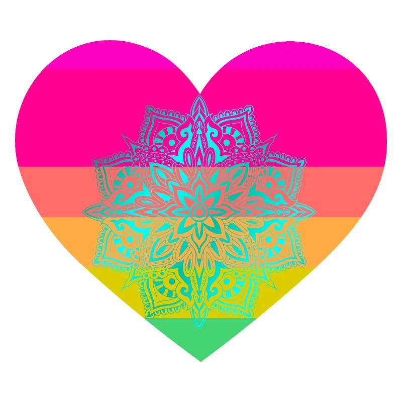 Regernbogen coeur Mandala coeurs Saint-Valentin