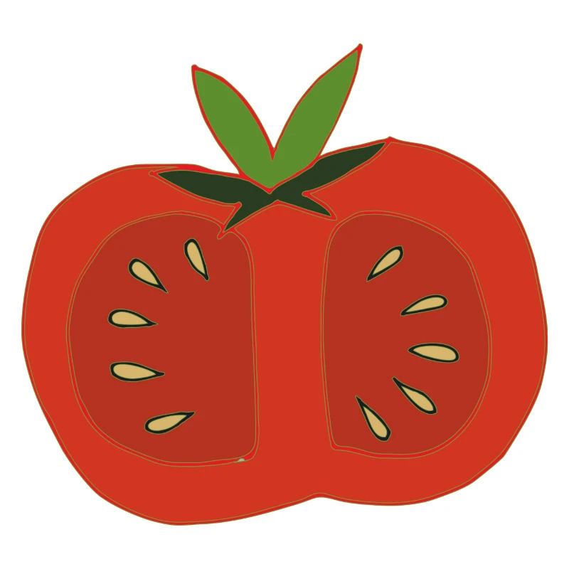 Tomato red halved