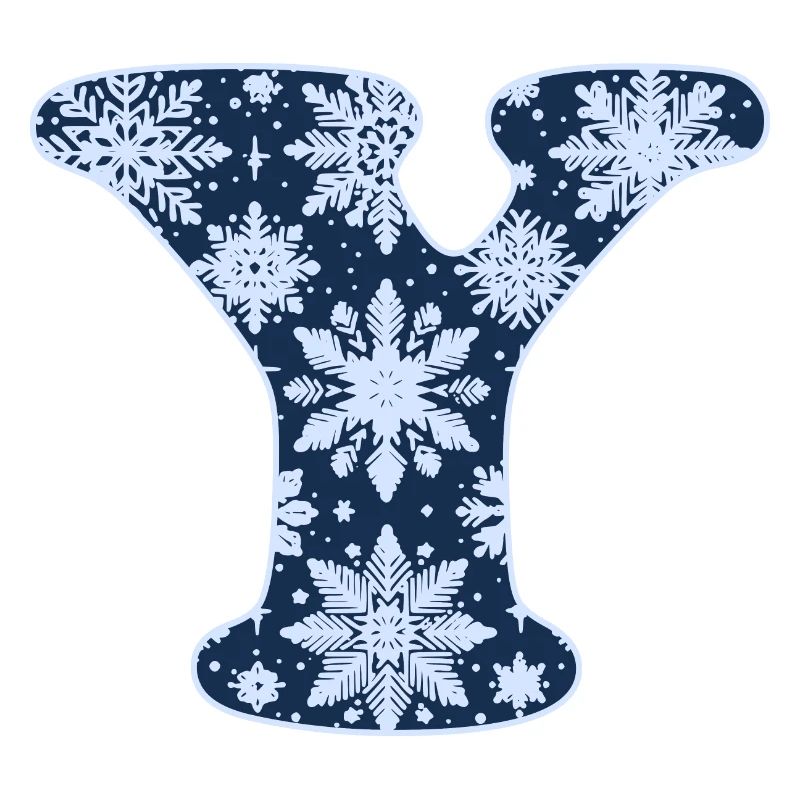 Buchstabe Y Schneeflocken