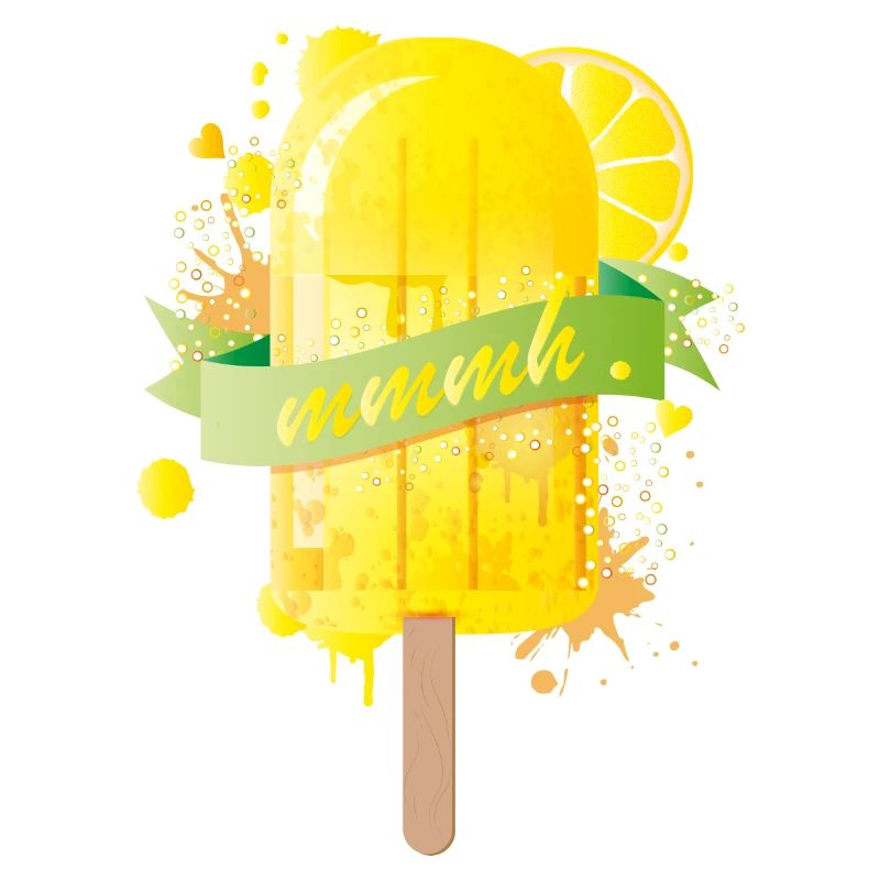 Zitronengelbes leckeres Eis im Graffiti Stil