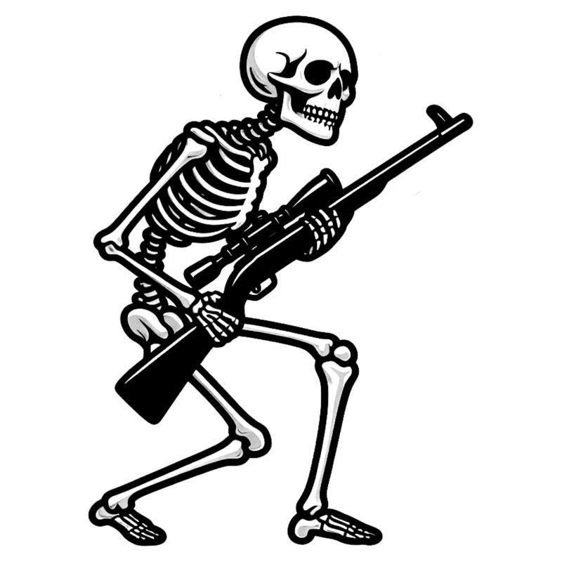 Skelett mit Scharfschützengewehr
