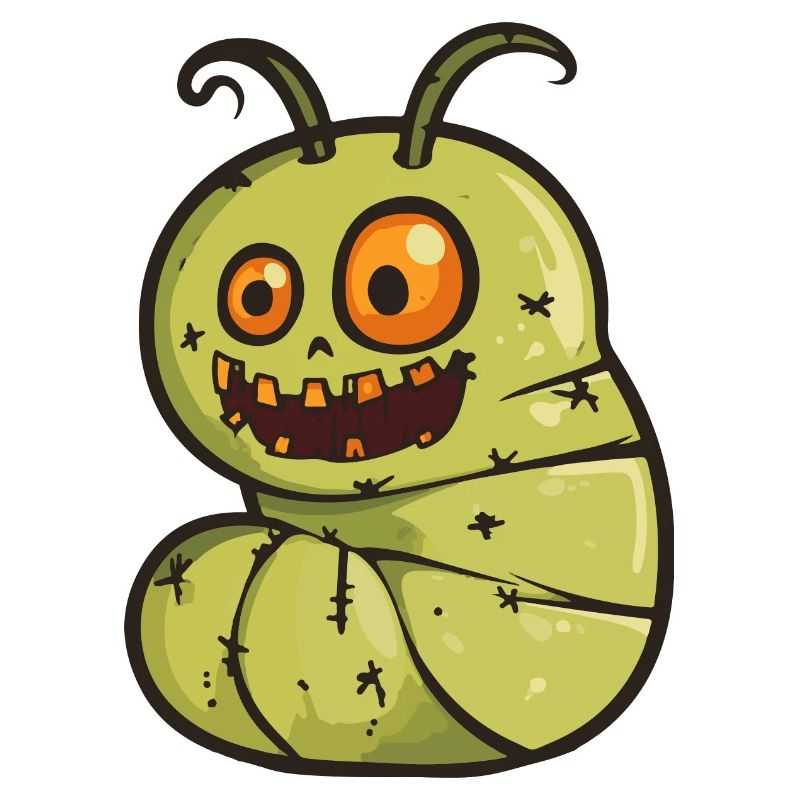 Worm Halloween Funny Zombie