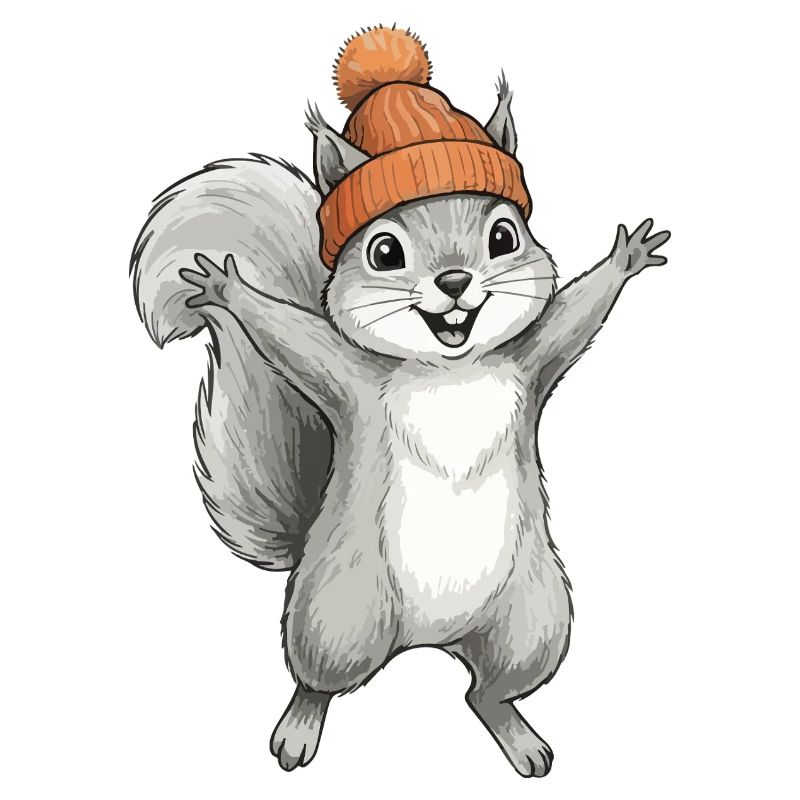 Eichhörnchen mit Mütze
