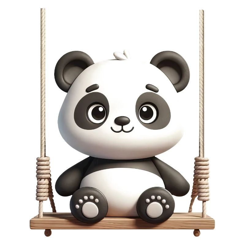 Cute Panda Swing Cartoon