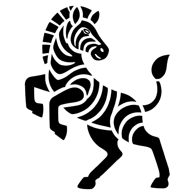 Zebra Silhouette Kunststück Minimal Design
