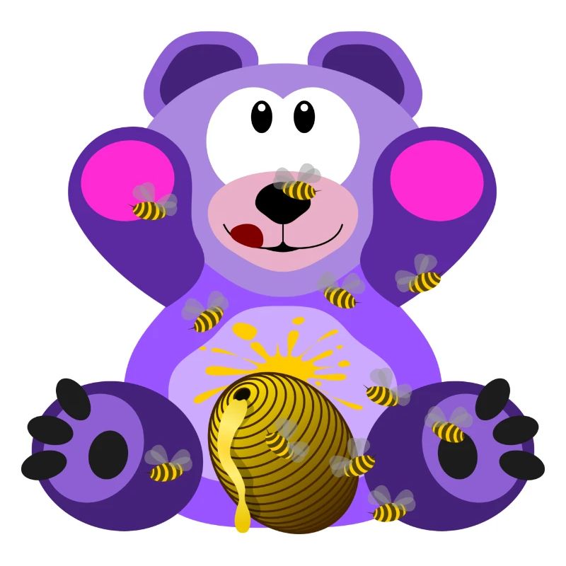 Teddybaer et de miel en violet