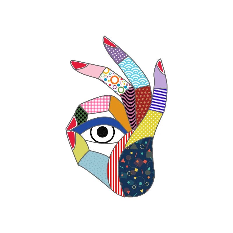 yeux regarde à travers une main dans le pop art style
