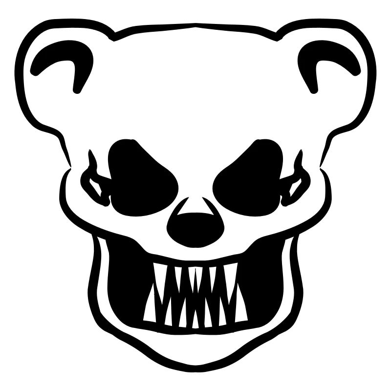 Teddy bear skull horror