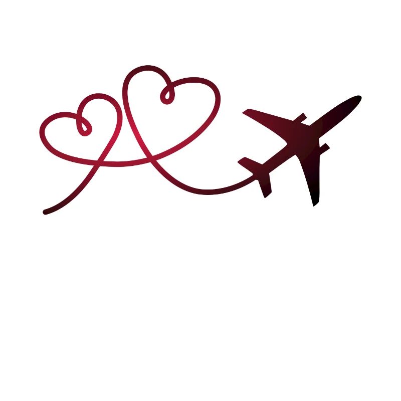 Flugzeug Flieger mit Herz