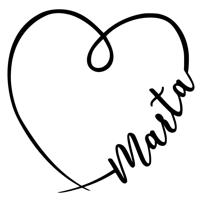Marta nom calligraphie coeur