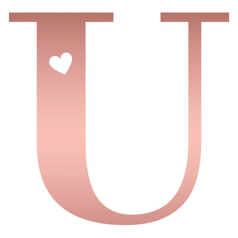 letter U rose gold
