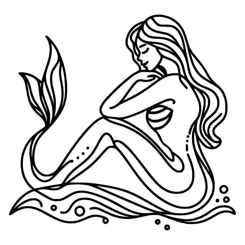 Lineart Dessin Sirène