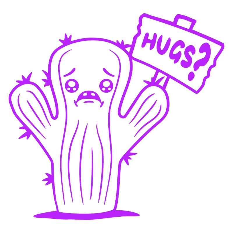 Cactus Face Sad Hugs Shield Hug Comfort