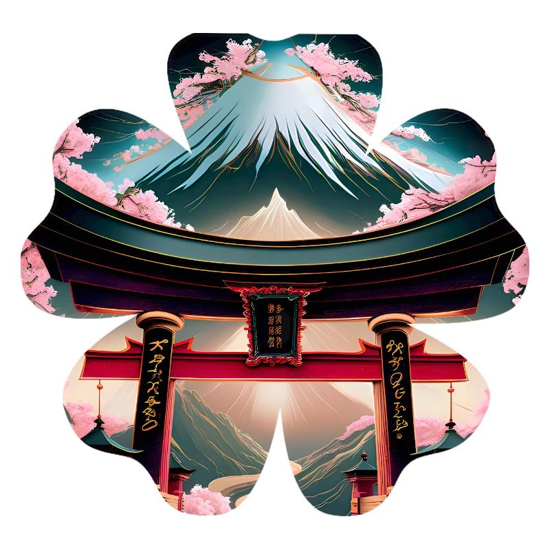 Fleur du mont Fuji avec une Torii gate