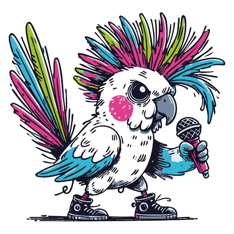 Cacatoès punk avec mohawk