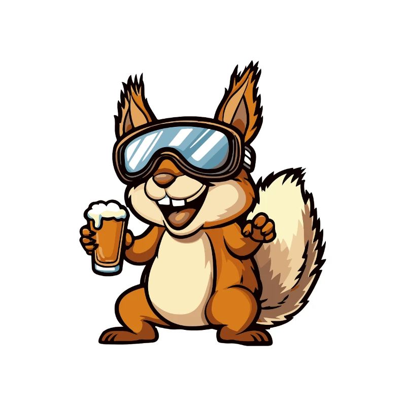 Eichhörnchen Apres Ski Bier Comic