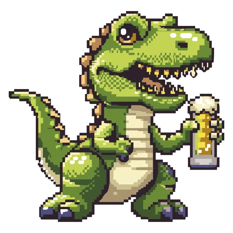 Dinosaurier T-Rex Pixel Bier