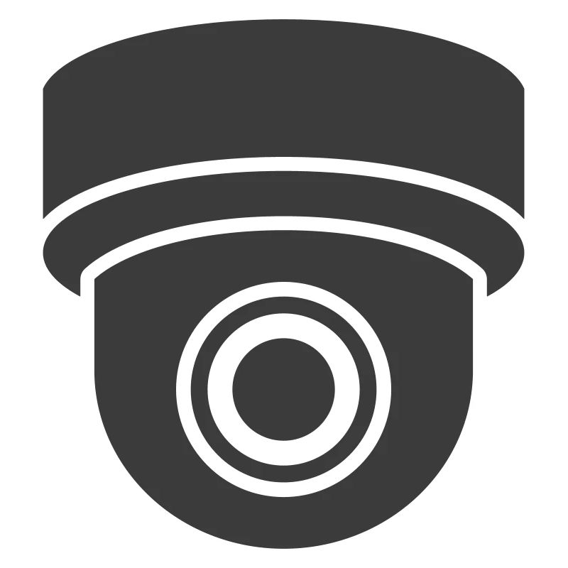 Security cameras in use symbol icon. Fixed CCTV