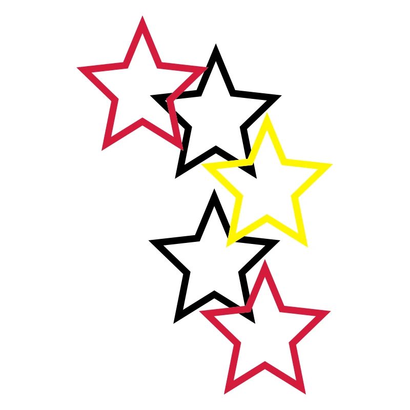 Outlined Stars Three Colors