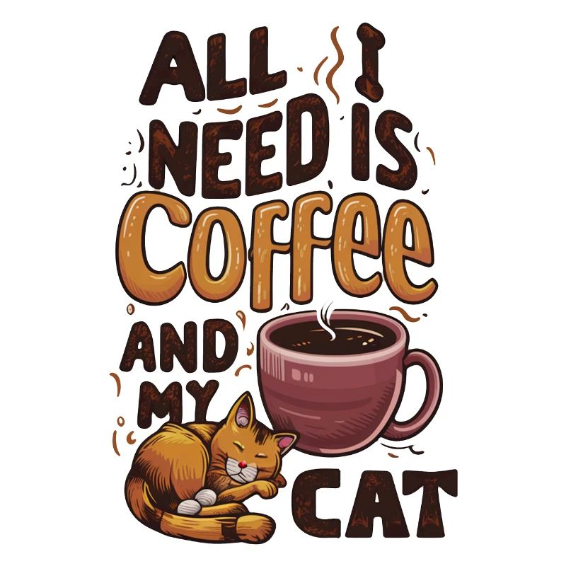 Coffee and cat for a good day