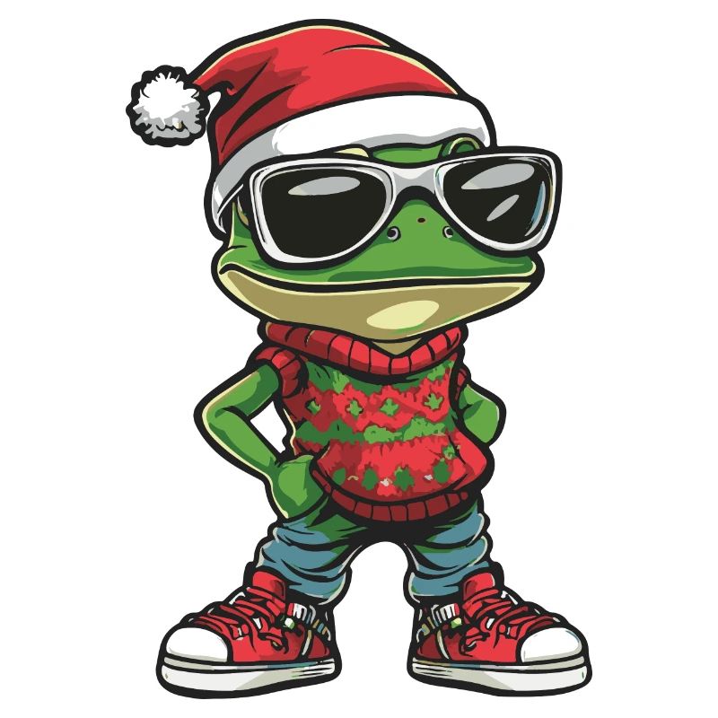 Frog Christmas Comic Cool