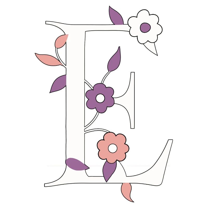 Buchstabe E Monogramm Retro