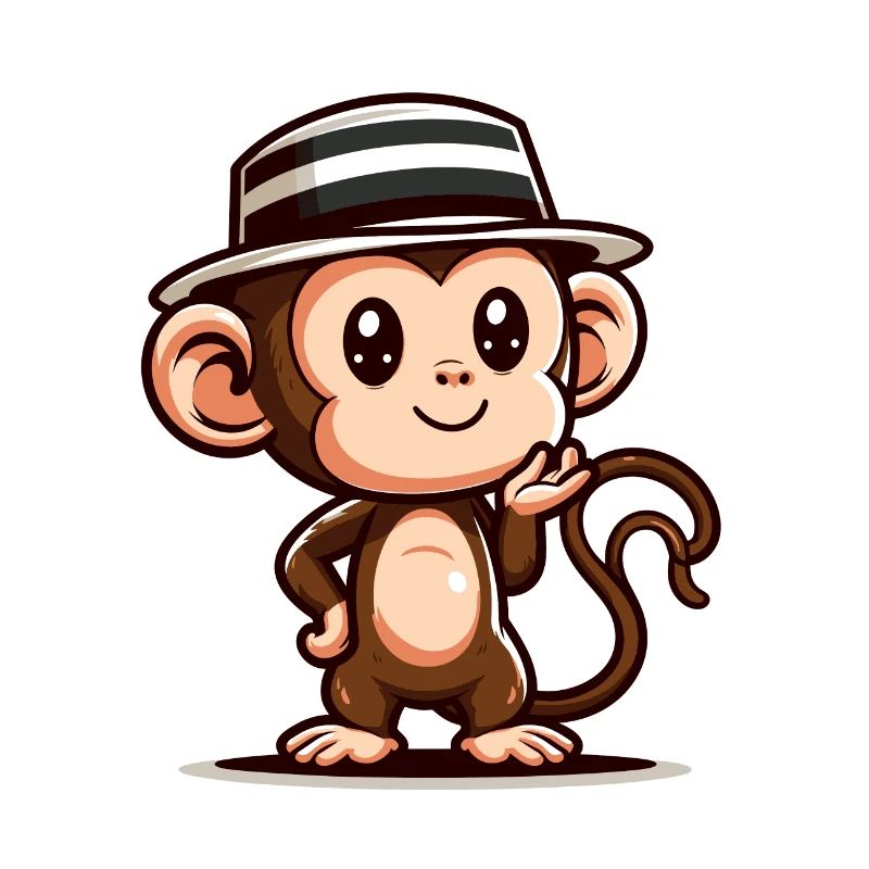 Singe mignon avec chapeau