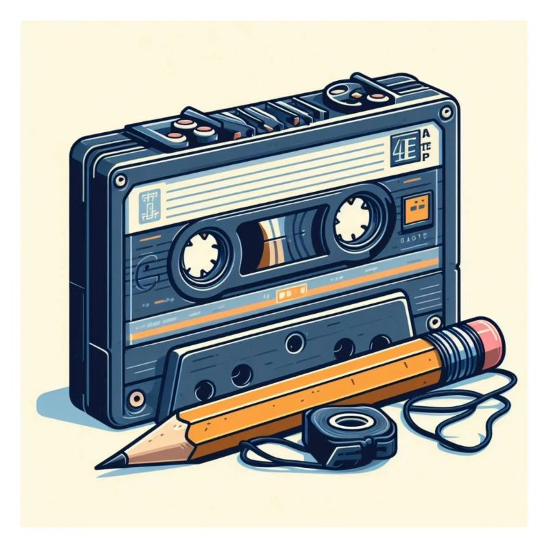 Crayon et cassette
