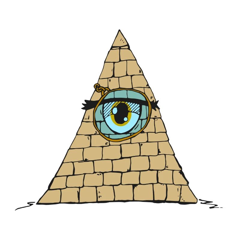 Oeil pyramidal avec Monokle - Style de dessin animé