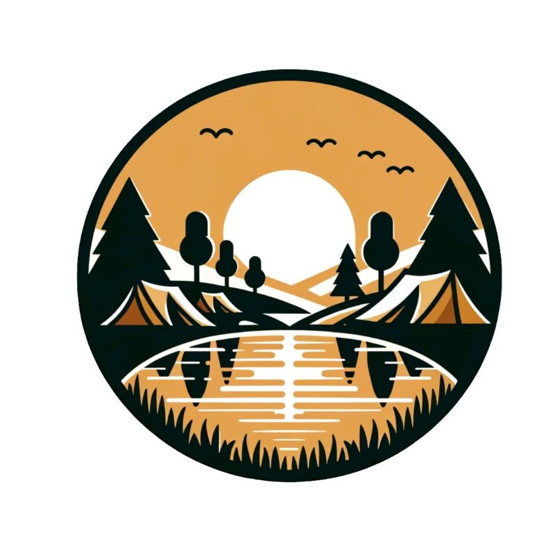 Camping dans la forêt au bord du lac