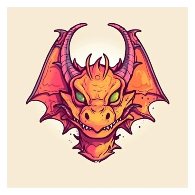 Dragon de dessin animé rouge