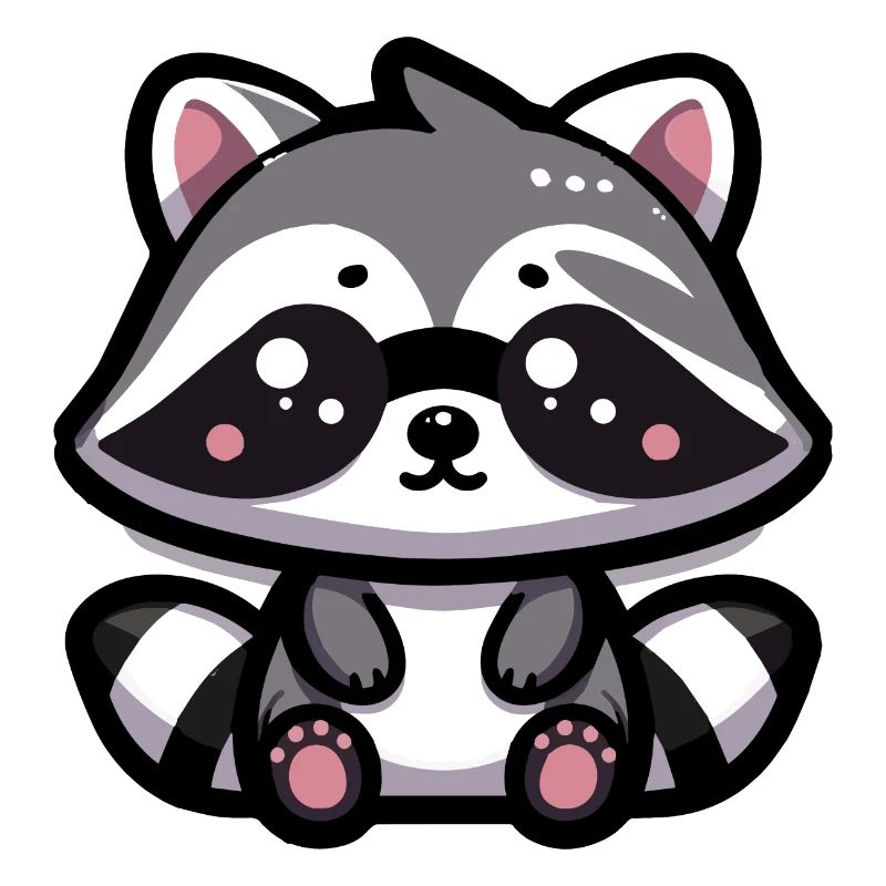 Bébé raton laveur kawaii mignon