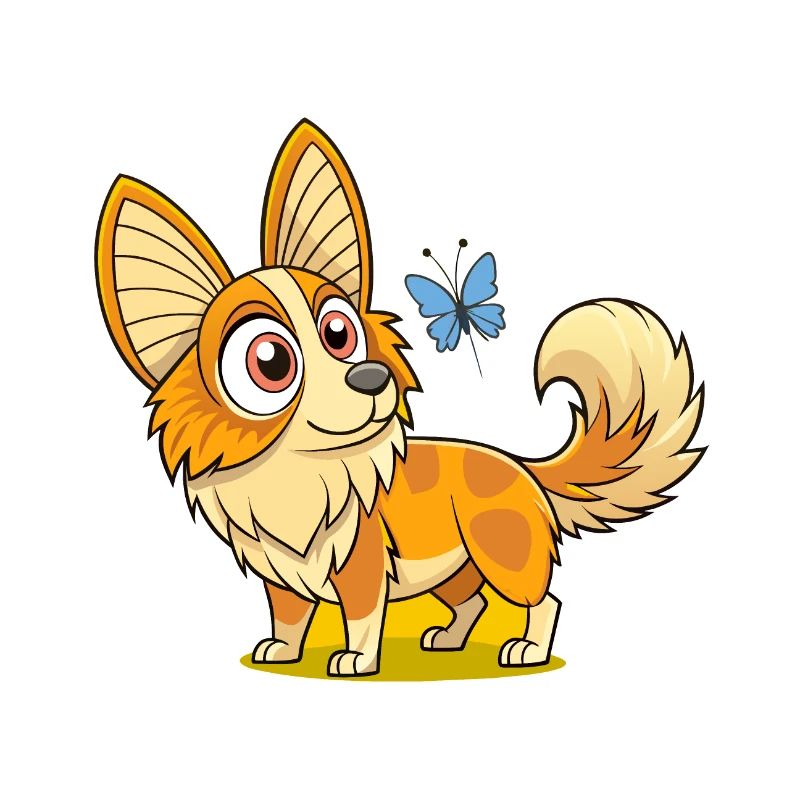 Neugieriger Papillon untersucht Schmetterling