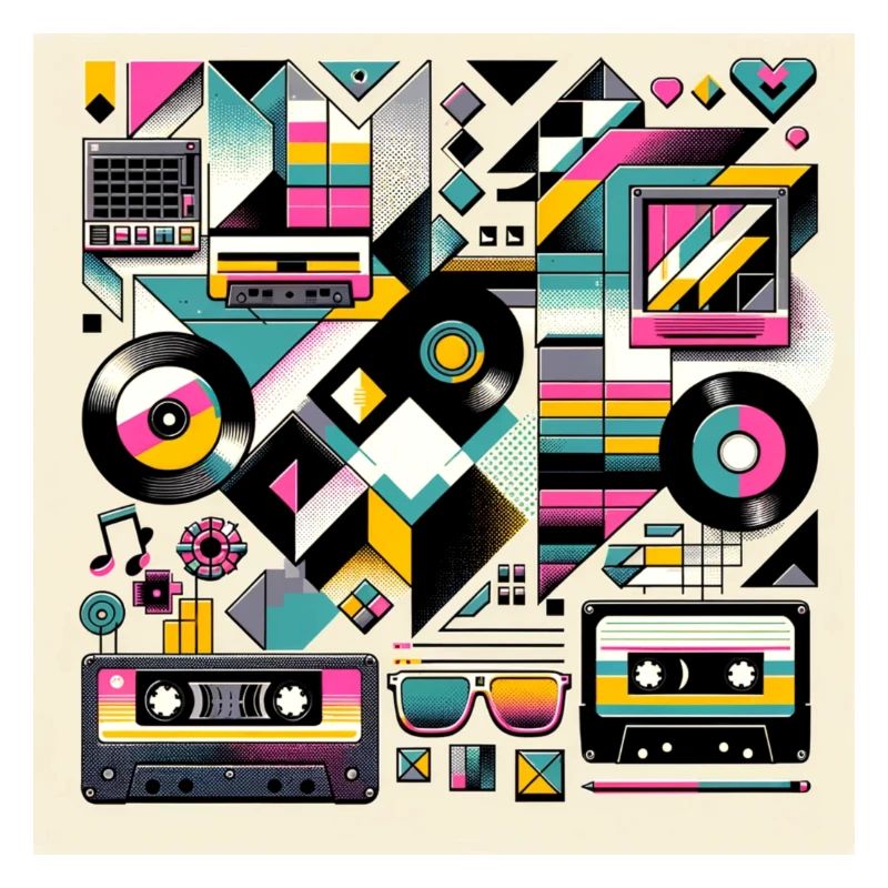 Bold geometric shapes 80s/90s vinyl