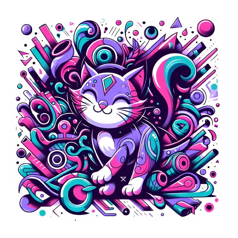 Katze bunt abstrakt moderner Stil