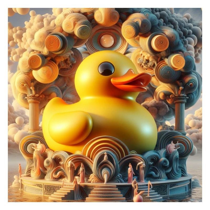 Rubber Duck in Delulu Hyperrealism