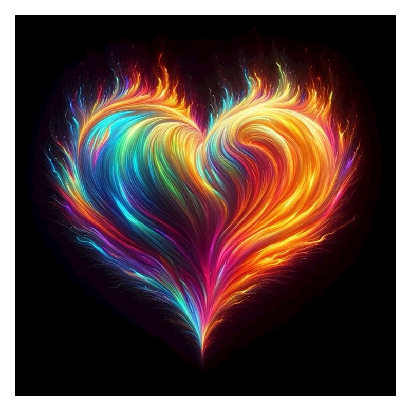 Rainbow fire heart