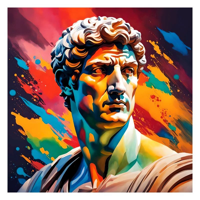 Michelangelo David coloured