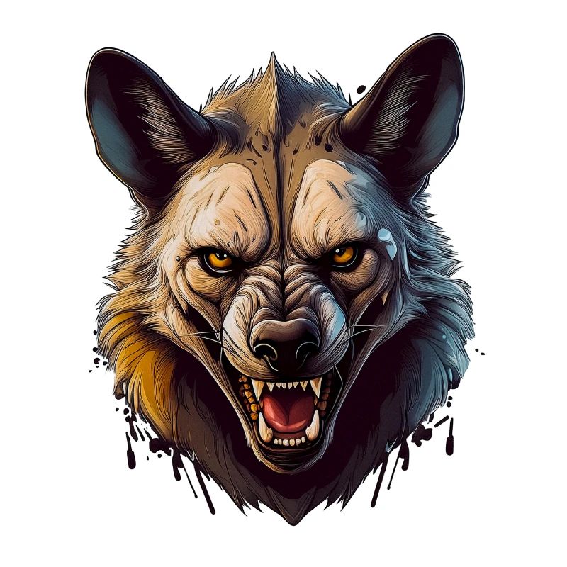 Wildes wütendes Tier kämpferische Hyäne