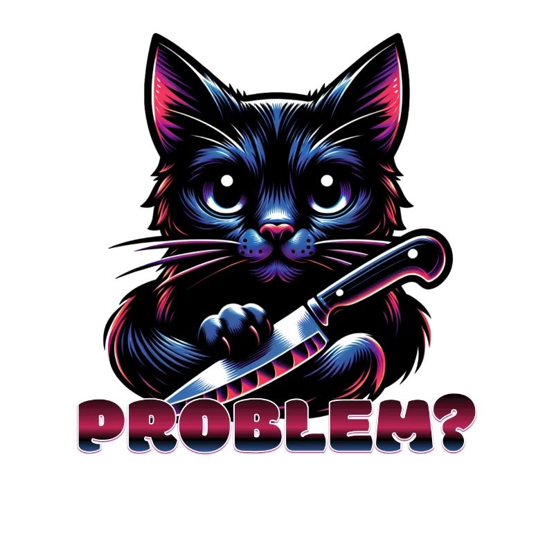 Chat avec couteau Halloween