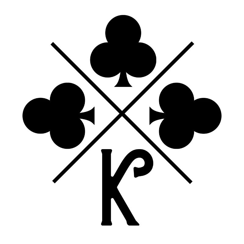 Letter k lucky clover
