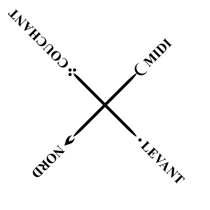 Compass rose from the quarries under Paris