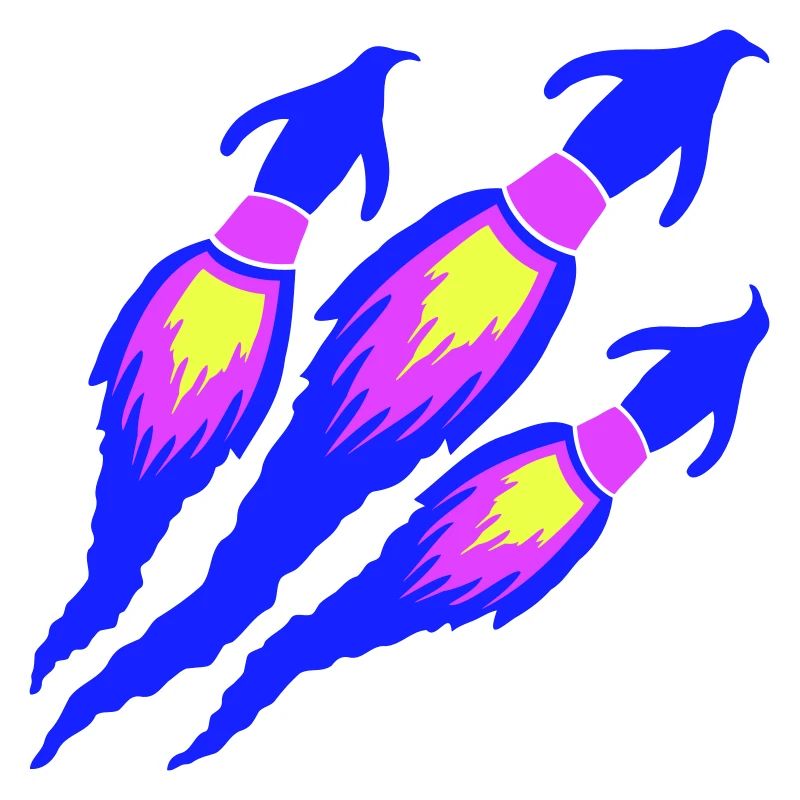 3 Funny Penguins Rockets Fire Team Flight Flying